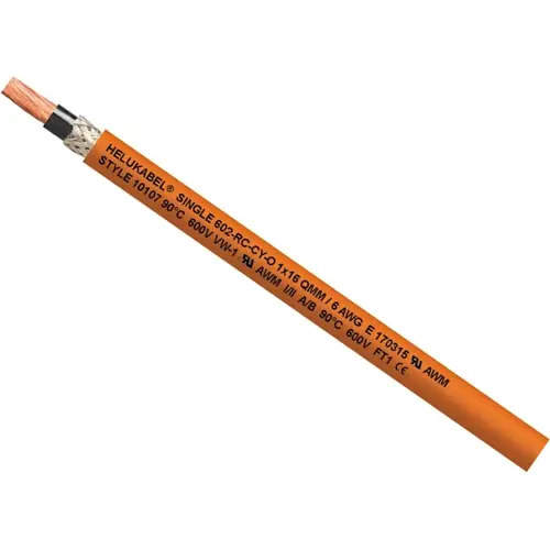 PVC-Schleppketten Aderleitung, Single 602-RC-CY-.., 10 mm², AWG 8, orange, Außen-Ø 10 mm, 69632 Bestpreis