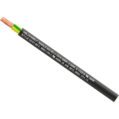 Sale PVC-Schleppketten Aderleitung, Single 602-RC-.., 16 mm², AWG 6, schwarz, Außen-Ø 10,5 mm, 69603