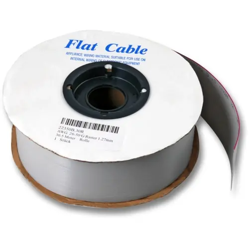 Aktuell Flachbandkabel, 16-polig, RM 1.27 mm, 0,09 mm², AWG 28, PVC, grau, 22316B.30R, Packung mit 30 Meter