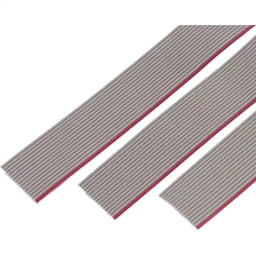 Flachbandkabel, 16-polig, RM 1 mm, 0,089 mm², AWG 28, PVC, grau/rot, 63901615621 Preiswert