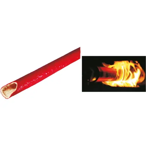 Feuerschutzschlauch, Innen-Ø 20 mm, Außen-Ø 27 mm, Calciumsilikat, Silikon, rot, 12061809020 Saisonangebot