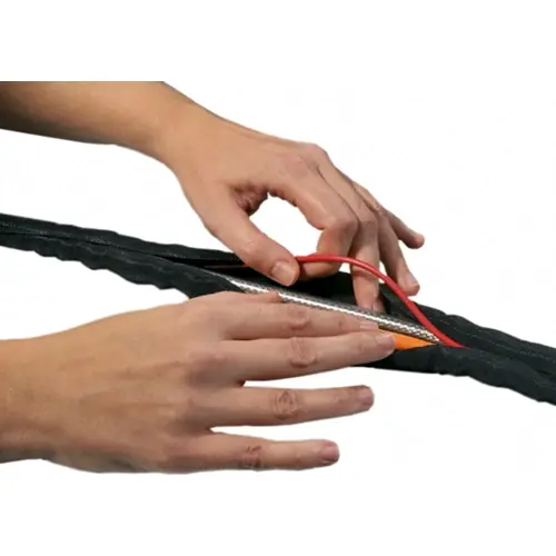 Abverkauf Selbstschließender Schutzschlauch, Innen-Ø 5 mm, Außen-Ø 8 mm, PET, schwarz, 170-01001