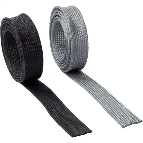 Beliebt Polyester-Geflechtschlauch, Bereich 30-55 mm, grau, halogenfrei, -55 bis 150 °C, 83342070