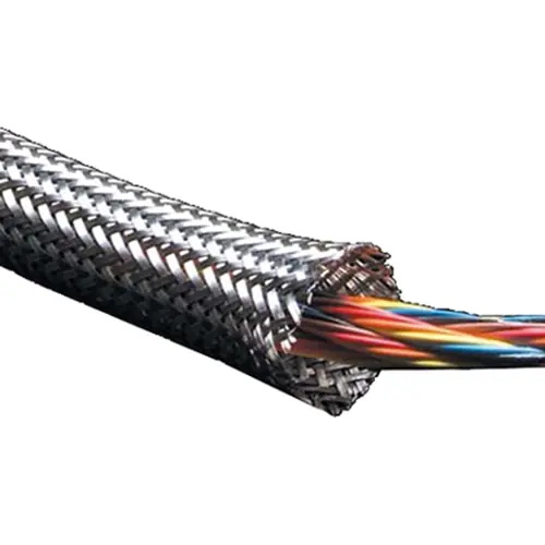 Highlight Metall-Geflechtschlauch, Innen Ø 40 mm, Bereich 36-62 mm, silber, -65 bis 150 °C, HBT99-40.0-2/0-F