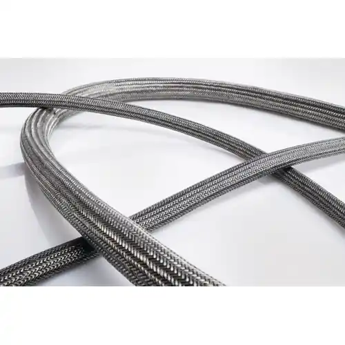 Knallerangebot Metall-Geflechtschlauch, Innen Ø 6 mm, Bereich 5-10 mm, schwarz/silber, halogenfrei, -40 bis 175 °C, 173-00600