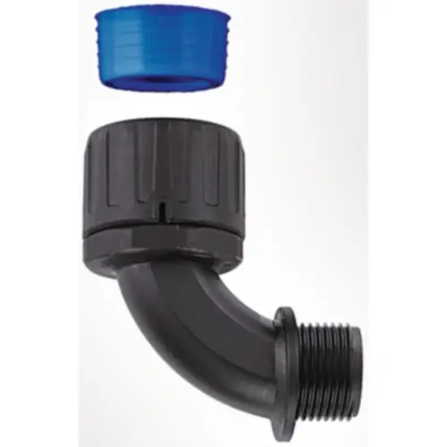 Direktkauf 90° Schlauchverschraubung, M20, 16 mm, schwarz, (L) 51 mm, 166-22802