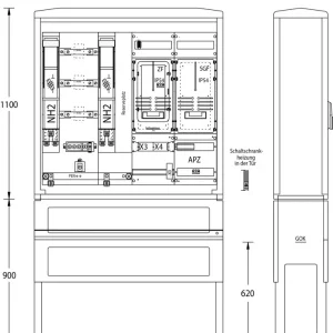 Echt uesa Zähleranschlußsäule WM-ZP-250A Mitnetz