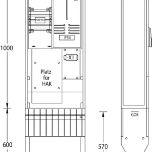 uesa Zähleranschlußsäule ZAS-1-FL-S Netze BW Sichere Zahlung