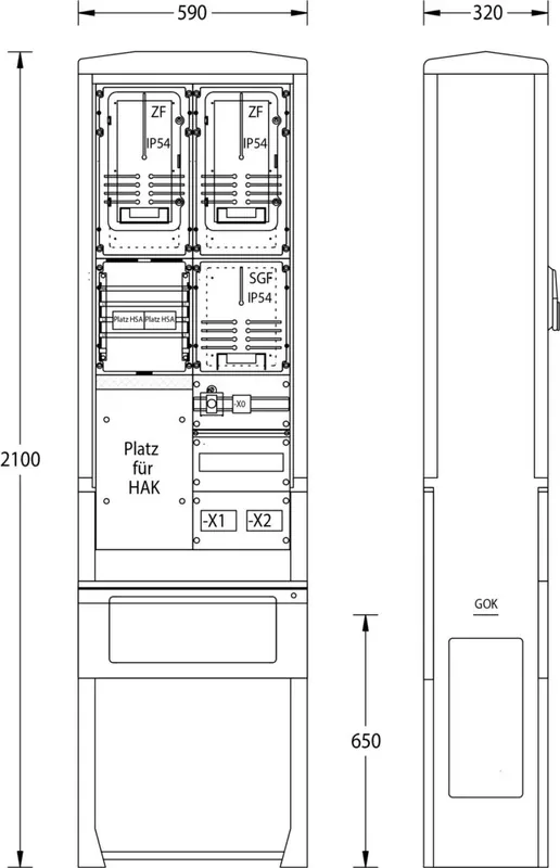 Schnäppchen uesa Zähleranschlußsäule ZAS-S-2-TSG Mitnetz