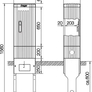 Hager Kabelverteilersäule ZAK152A Kostenfreie Lieferung