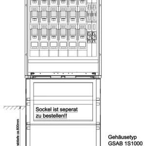 GSAB Elektrotechnik Normkabelverteilerschrank 1S1000K6LSL22LSL00 Heißes Angebot