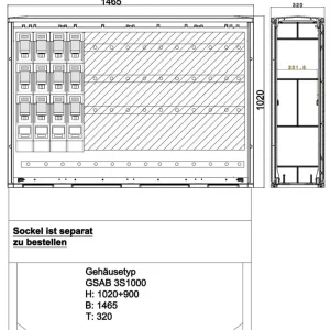 Direktkauf GSAB Elektrotechnik Normkabelverteilerschrank 3S1000K4LSL3