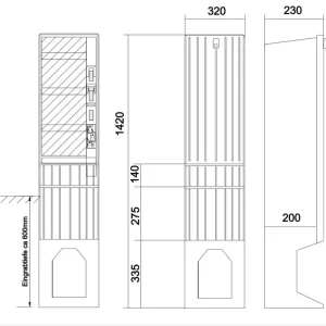 GSAB Elektrotechnik Verteilersäule 32S1400KLSL00 Sonderaktion