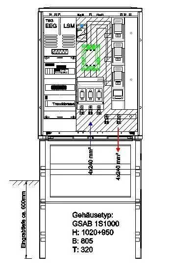 Aktuell GSAB Elektrotechnik NA-Schutzschrank 1S1000AR110kWLSL2