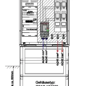 Sonderangebot GSAB Elektrotechnik NA-Schutzschrank 1S1000AR200kW2LSL2